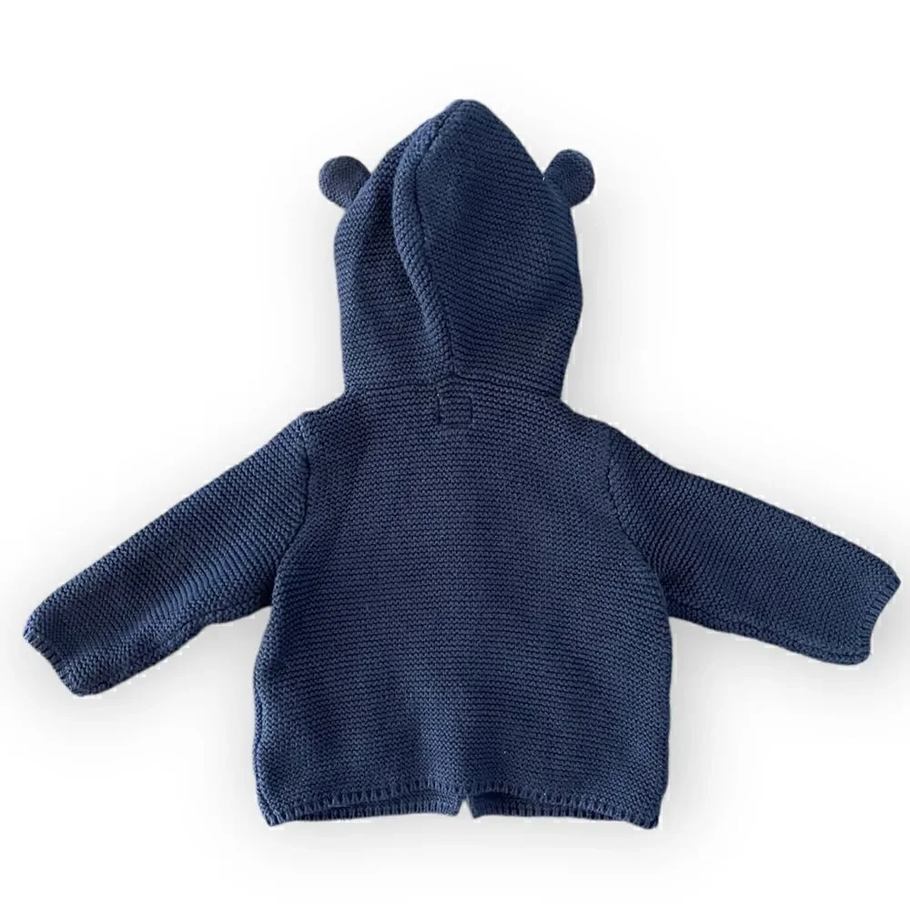 Baby Gap Navy Blue Brannan Bear Knit Cardigan Sweater